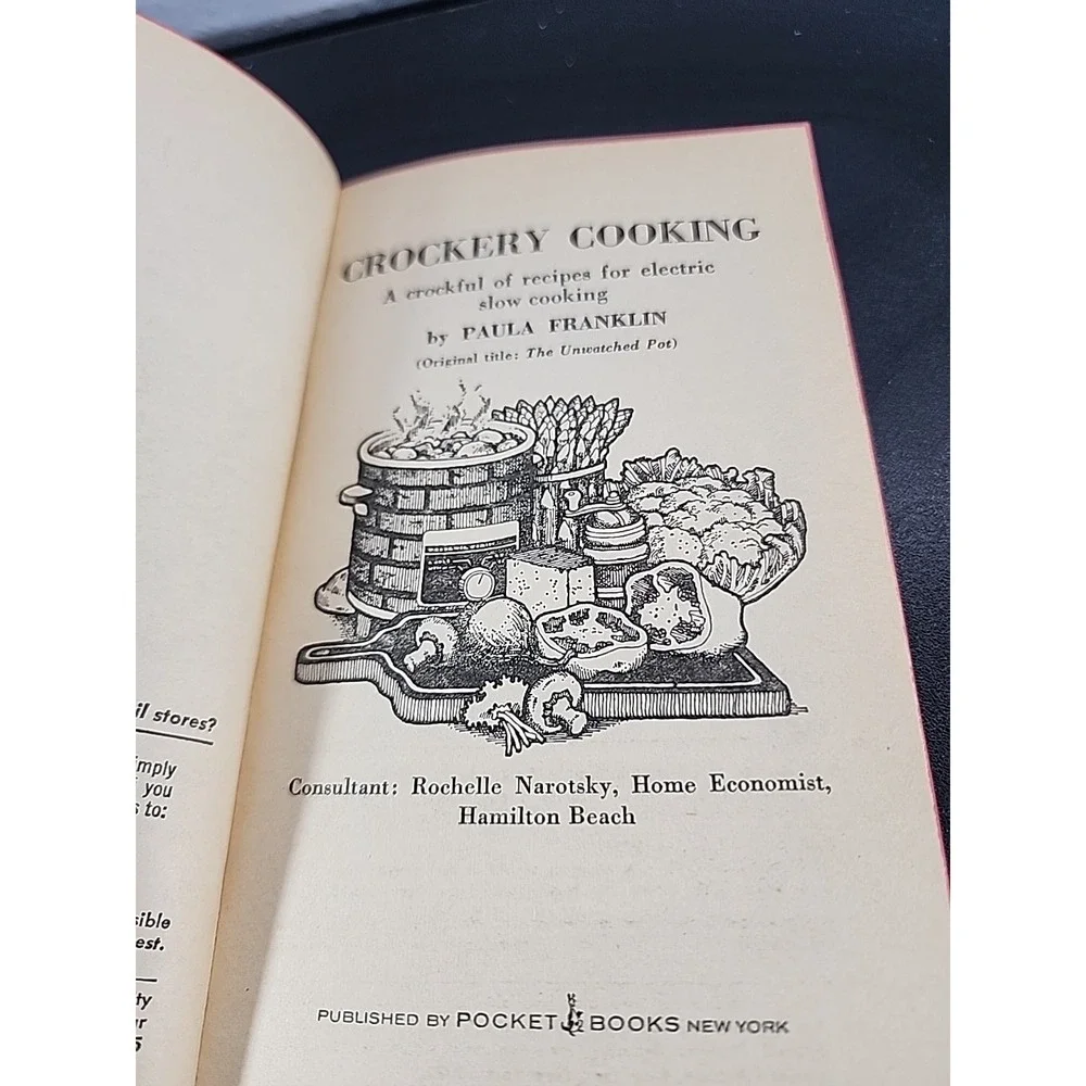 1976 Pocket Books Crockery‎ Cooking Paula Franklin Paperback